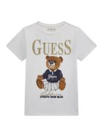T-SHIRT ΜΕ ΑΡΚΟΥΔΑΚΙ KAI ΧΡΥΣΟΚΛΩΣΤΗ GUESS