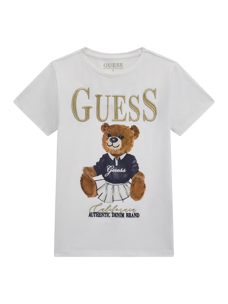 T-SHIRT ΜΕ ΑΡΚΟΥΔΑΚΙ KAI ΧΡΥΣΟΚΛΩΣΤΗ GUESS