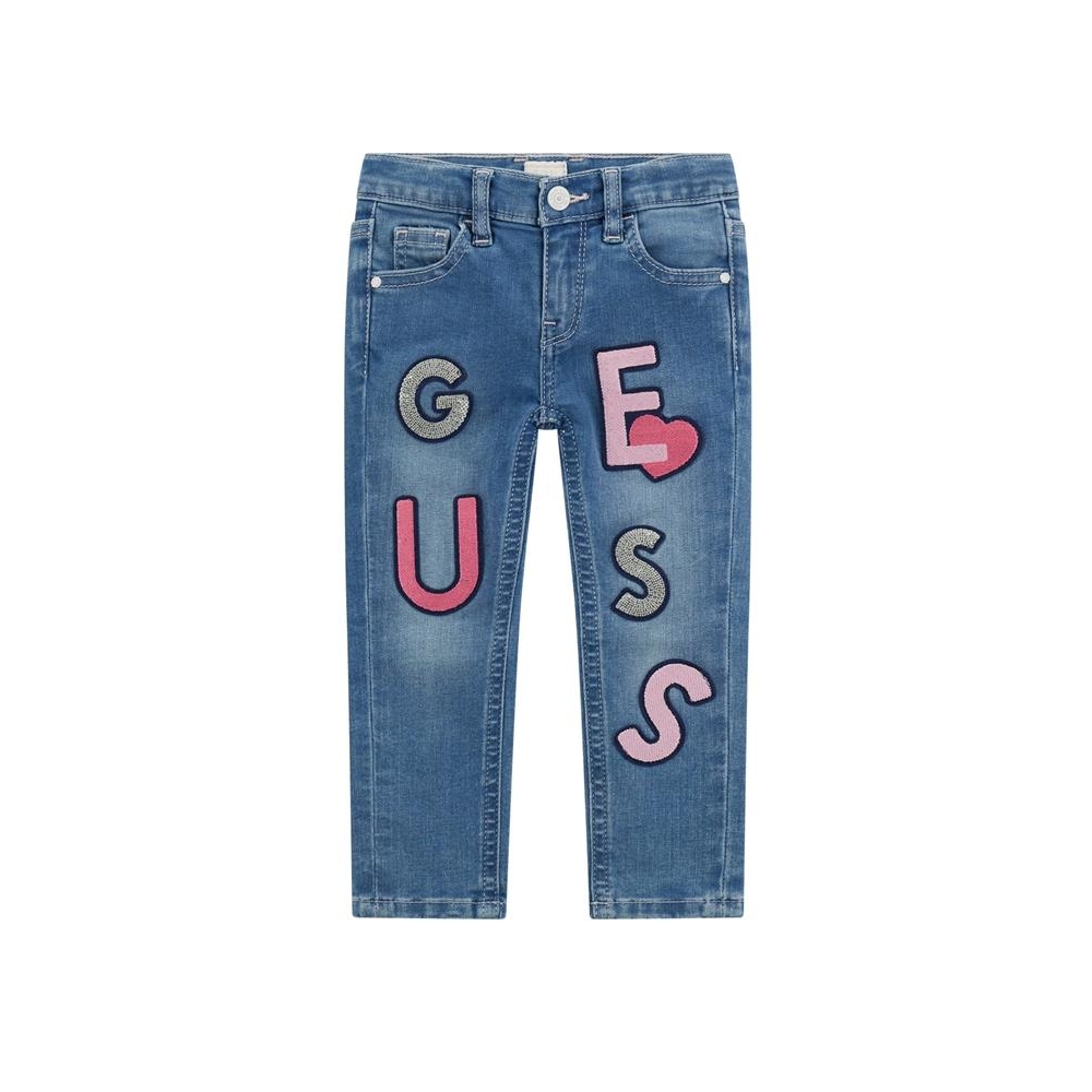 ΤΖΙΝ ΠΑΝΤΕΛΟΝΙ ΣΤΕΝΗ ΓΡΑΜΜΗ ΜΕ ΠΑΓΙΕΤΕΣ ΚΑΙ ΚΕΝΤΗΜΑ GUESS