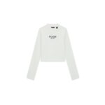 ΜΠΛΟΥΖΑ CROP RIP SLIM FIT GUESS  ΛΕΥΚΟ