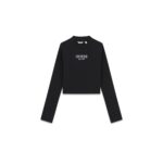 ΜΠΛΟΥΖΑ CROP RIB SLIM FIT GUESS MAΥΡΗ GUESS