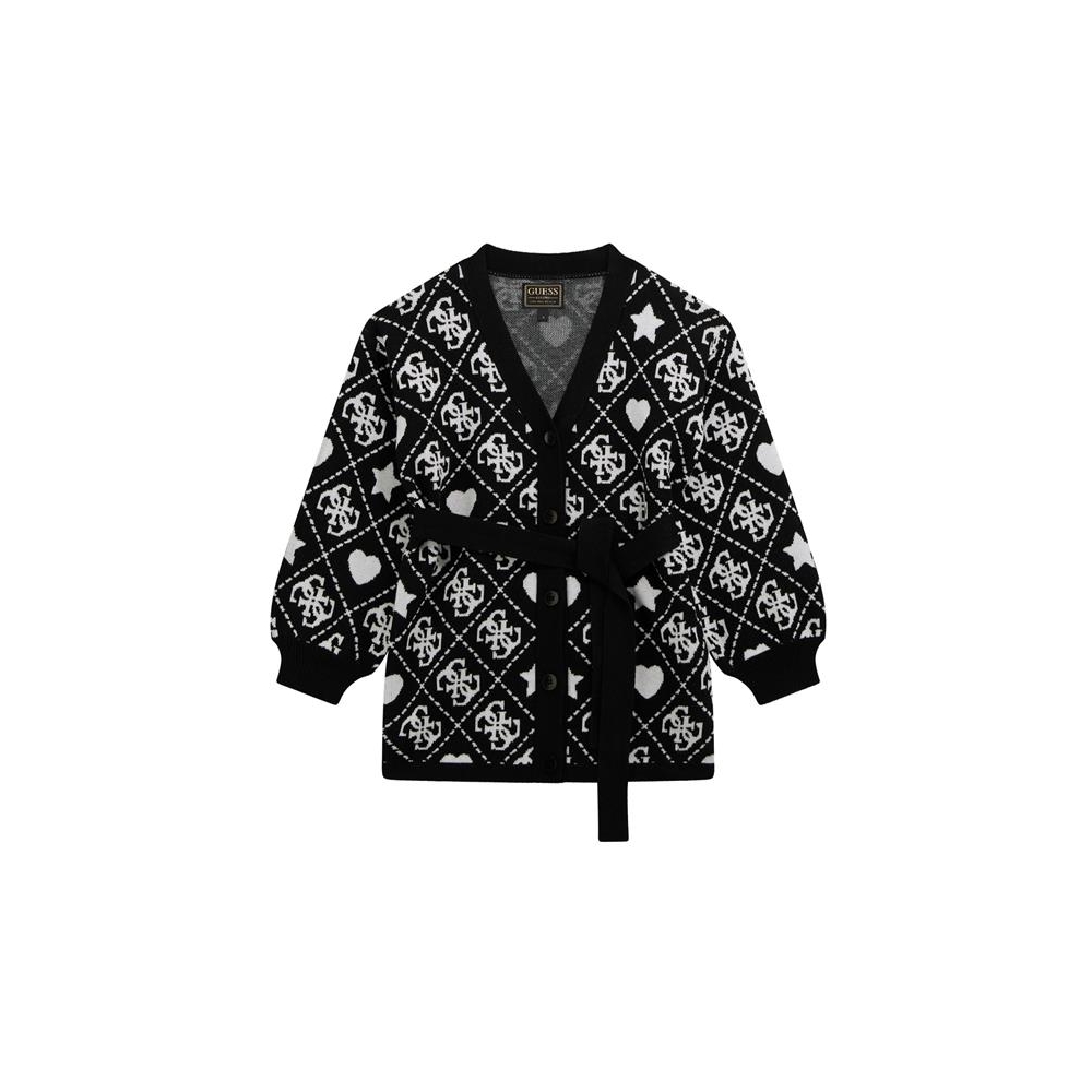 ΖΑΚΕΤΑ ΠΛΕΚΤΗ ΜΕ ΚΟΥΜΠΙΑ ΚΑΙ ΖΩΝΑΚΙ,ALLOVER ΤΥΠΩΜΑ  GUESS